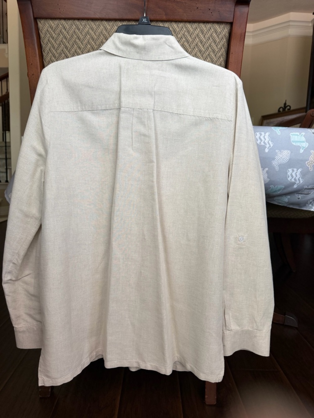 Liz Claiborne Cream Linen-Cotton Shirt - Picture 2 of 3